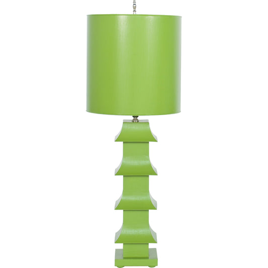 Tole Pagoda Lamp by Worlds Away. Made from metal in a coastal style.