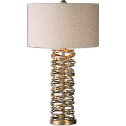 Amarey Metal Ring Table Lamp by Uttermost in metal. Made from metal in a modern style.