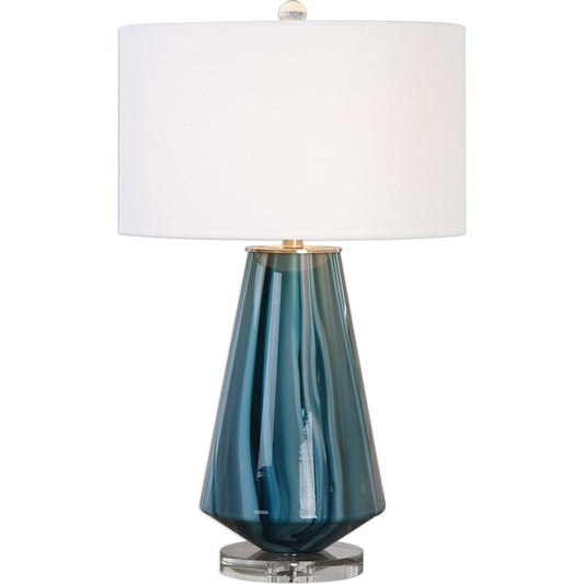 Pescara Glass Lamp by Uttermost. Made from glass, crystal, iron, fabric in a modern style.