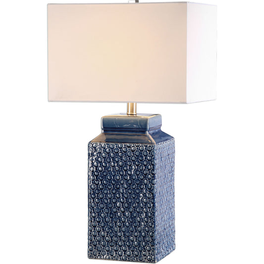 Pero Lamp by Uttermost in blue. Made from ceramic, iron in a modern style.
