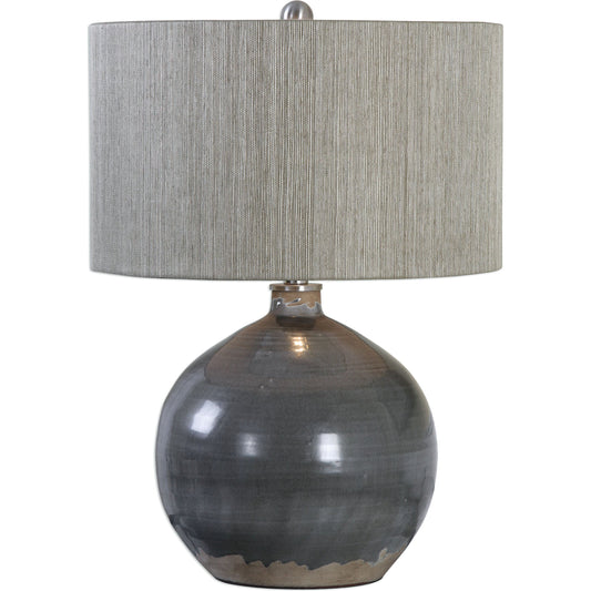 Vardenis Ceramic Lamp by Uttermost in gray. Made from steel, ceramic in a modern style.