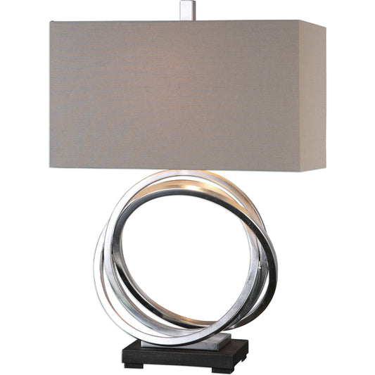 Soroca Table Lamp by Uttermost in silver. Made from steel, linen in a modern style.