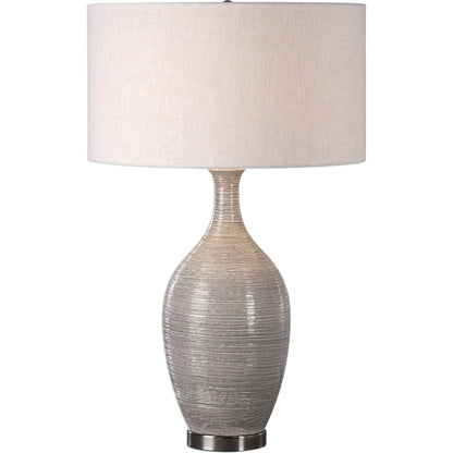 Dinah Table Lamp by Uttermost in gray. Made from ceramic, iron in a modern style.
