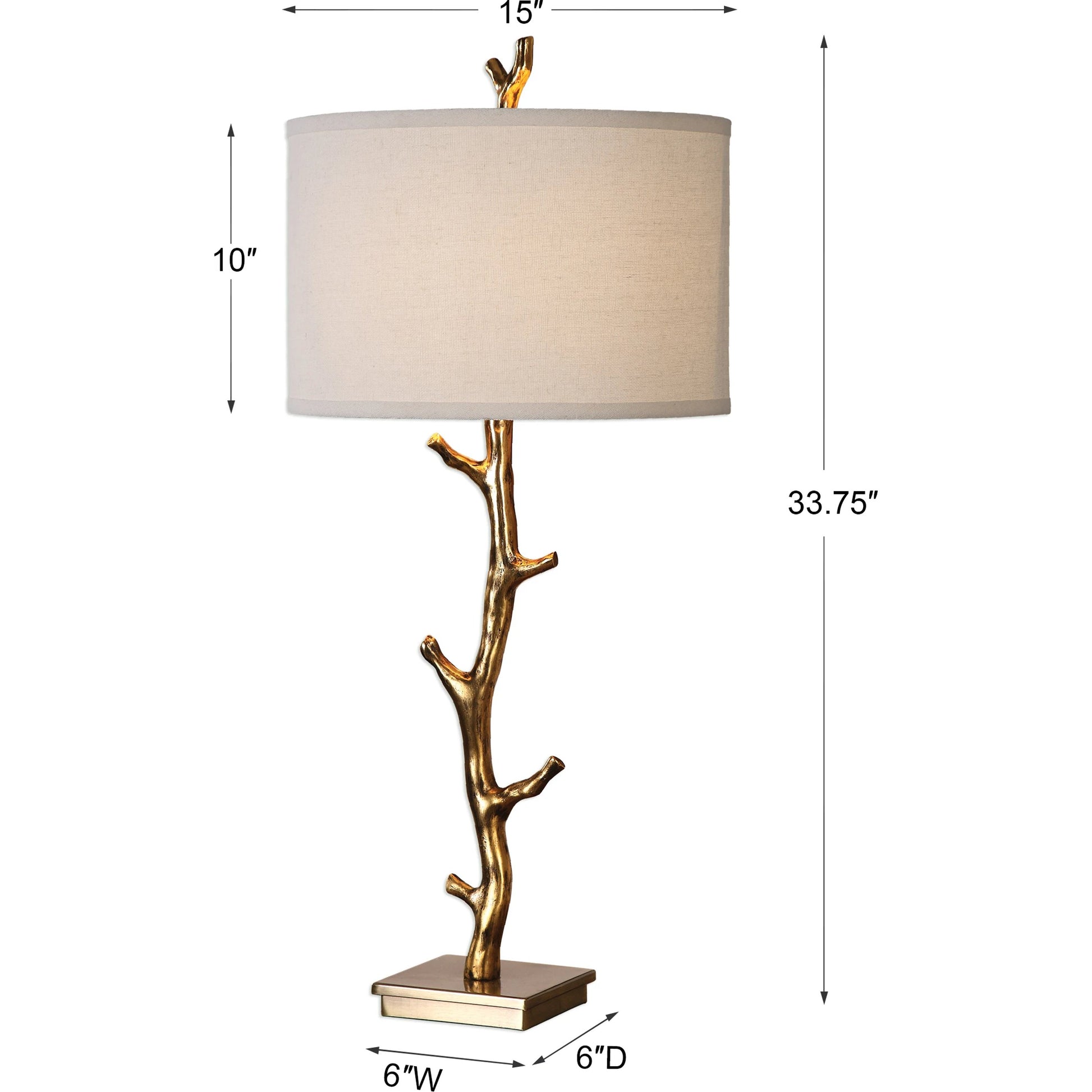 Javor Tree Branch Table Lamp by Uttermost. Made from steel, polyester, fabric in a modern style.
