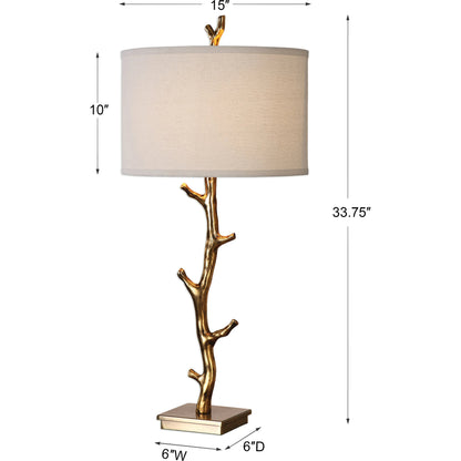 Javor Tree Branch Table Lamp by Uttermost. Made from steel, polyester, fabric in a modern style.