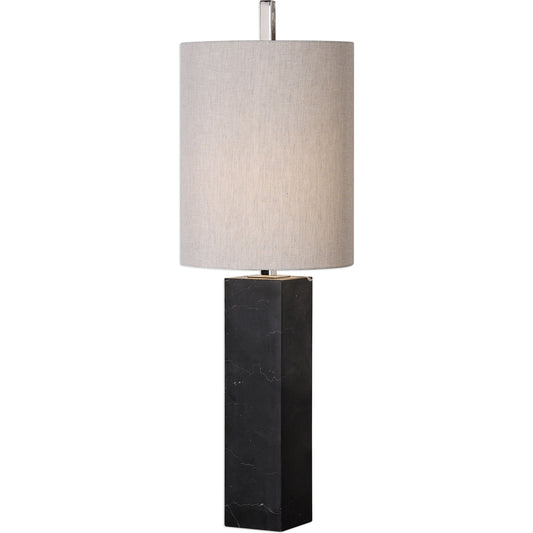 Delaney Marble Column Accent Lamp by Uttermost. Made from iron, marble, fabric in a modern style.