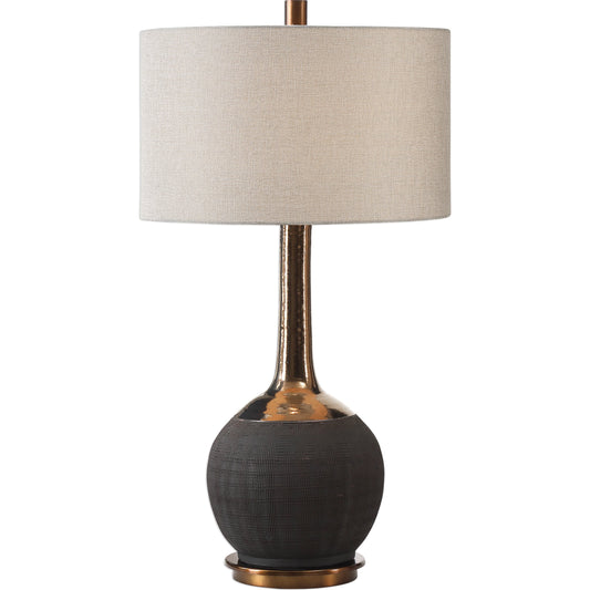 Arnav Lamp by Uttermost in black. Made from steel, ceramic in a modern style.