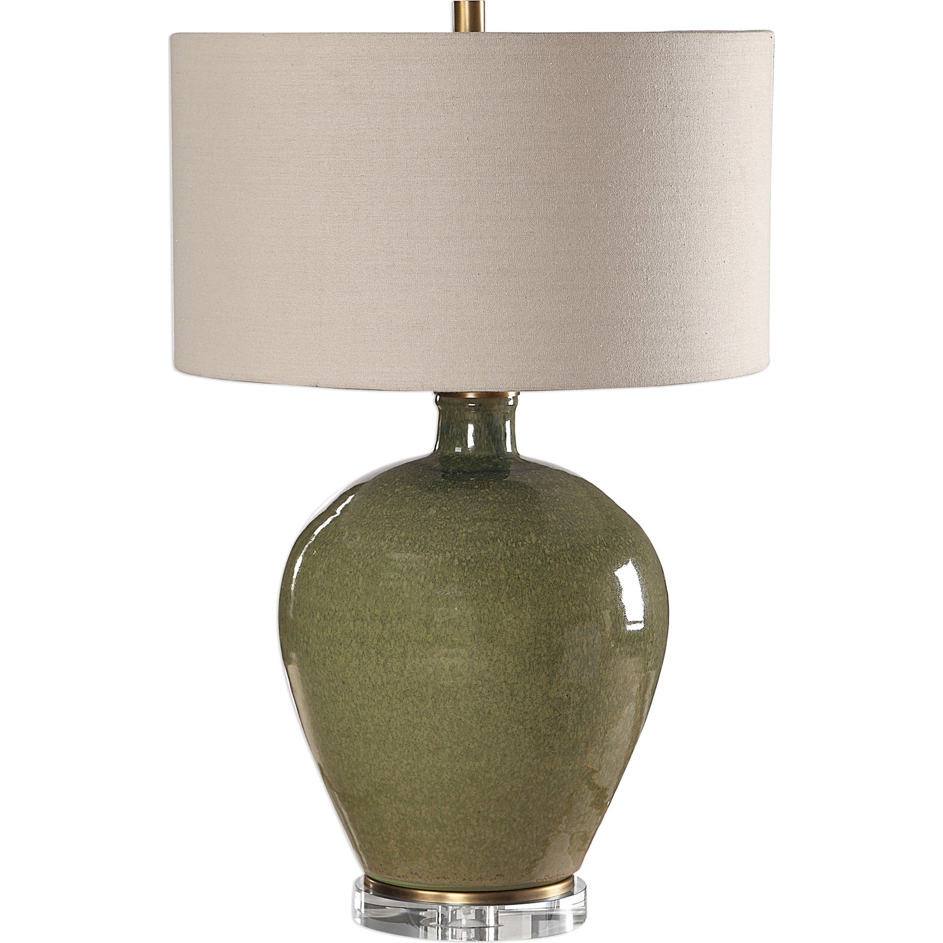 Elva Emerald Table Lamp by Uttermost. Made from steel, ceramic, crystal in a modern style.