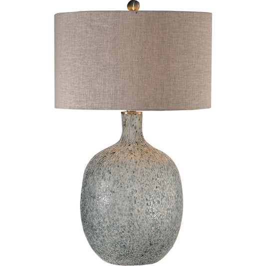 Oceaonna Glass Table Lamp by Uttermost. Made from glass, fabric, iron in a modern style.