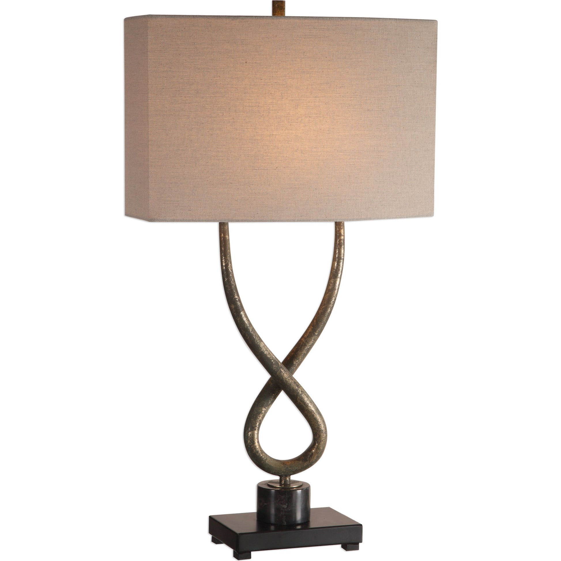 Talema Lamp by Uttermost in silver. Made from steel, marble in a modern style.