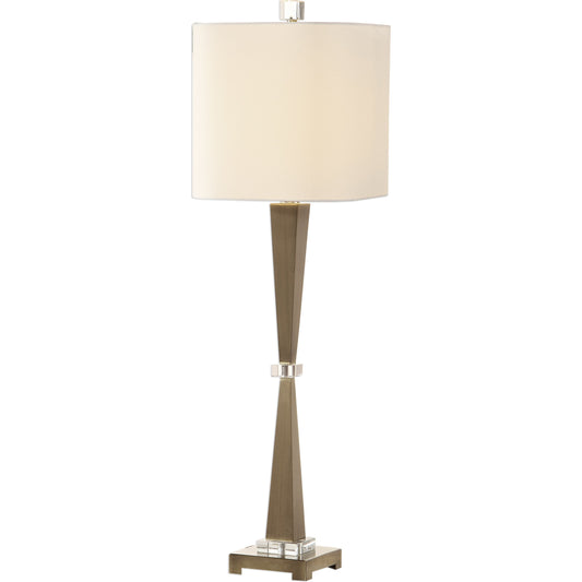 Niccolai Lamp by Uttermost in nickel. Made from steel, crystal in a modern style.