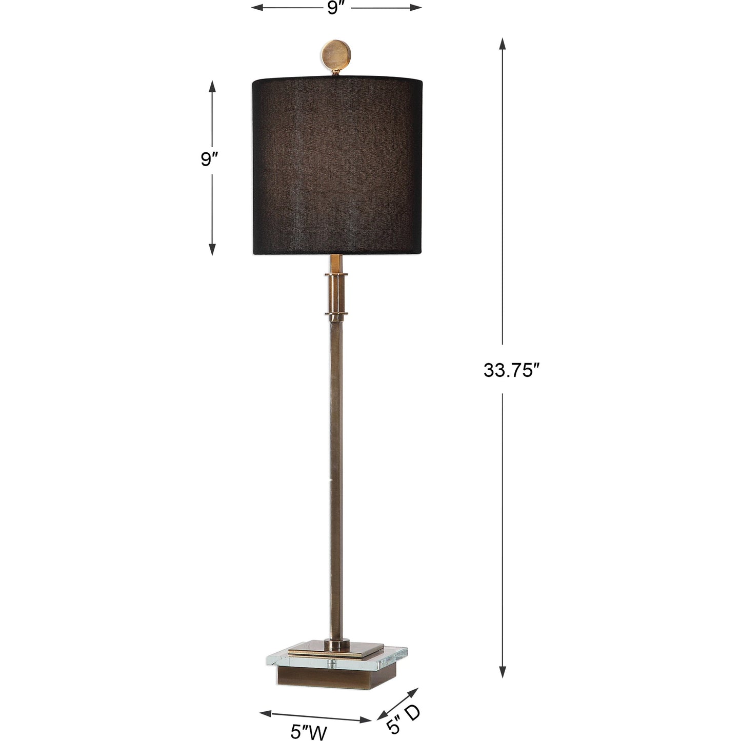 002 S-338813 | Additional Silo | Volante Antique Brass Table Lamp by Uttermost. Made from iron, fabric, crystal in a transitional style.