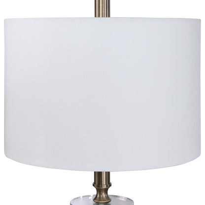 Maud Floor Lamp by Uttermost in aged black. Made from steel, crystal, fabric in a modern style.