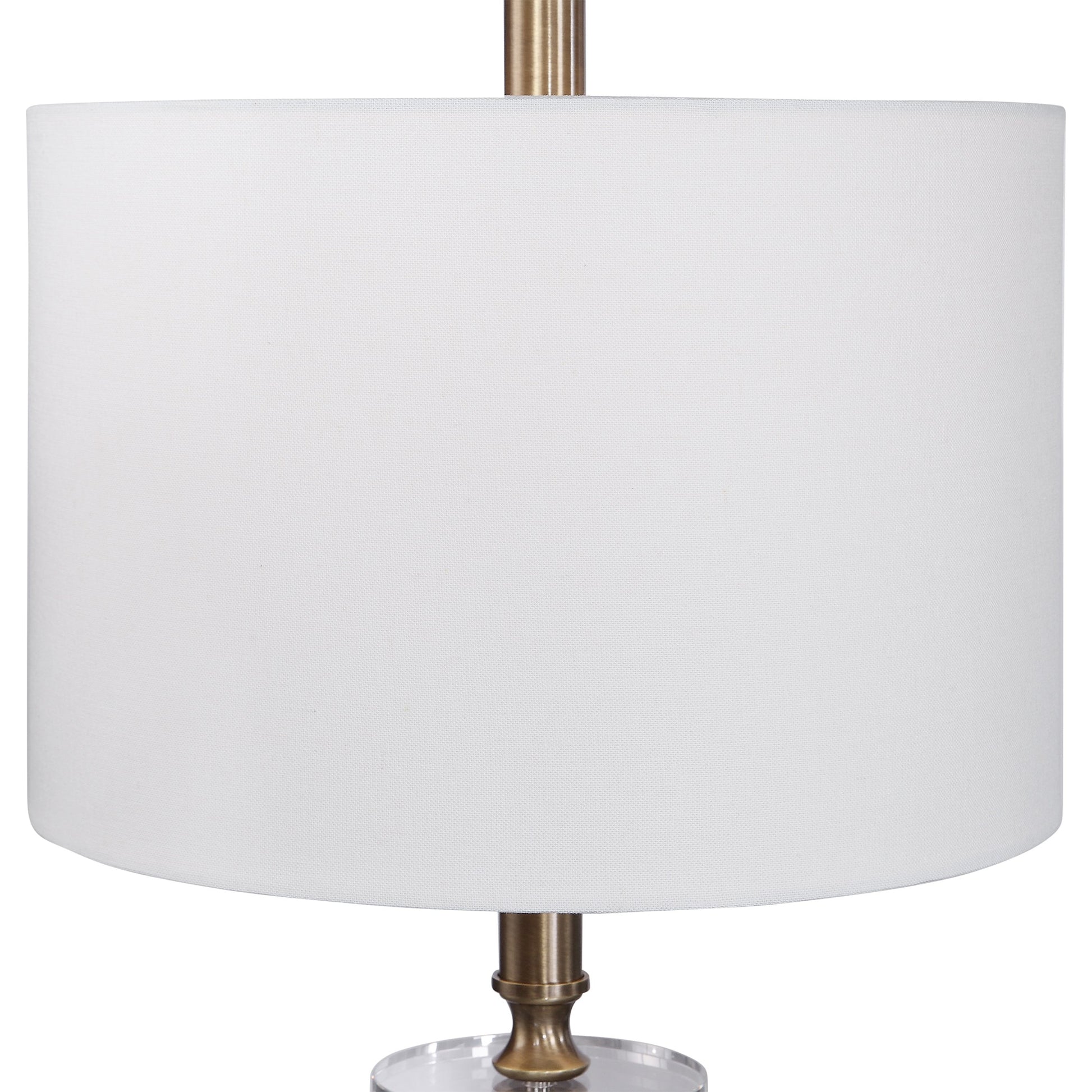 Maud Floor Lamp by Uttermost in aged black. Made from steel, crystal, fabric in a modern style.