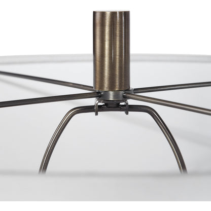 Maud Floor Lamp by Uttermost in aged black. Made from steel, crystal, fabric in a modern style.