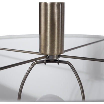 Minette Floor Lamp by Uttermost in antique brass. Made from steel, marble, fabric in a modern style.