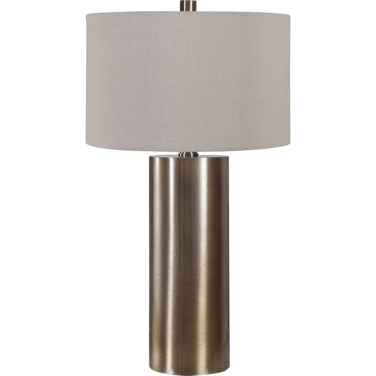 Taria Table Lamp by Uttermost in brass. Made from steel in a modern style.
