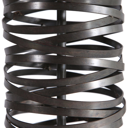Alita Table Lamp by Uttermost in rust black. Made from steel, fabric in a modern style.