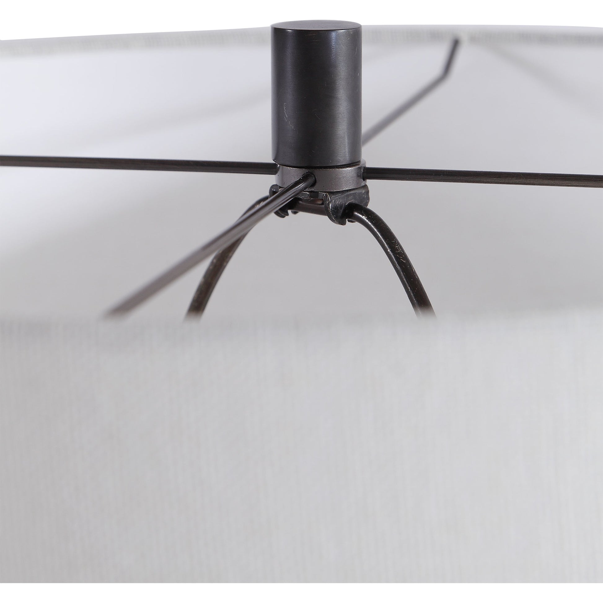 Alita Table Lamp by Uttermost in rust black. Made from steel, fabric in a modern style.
