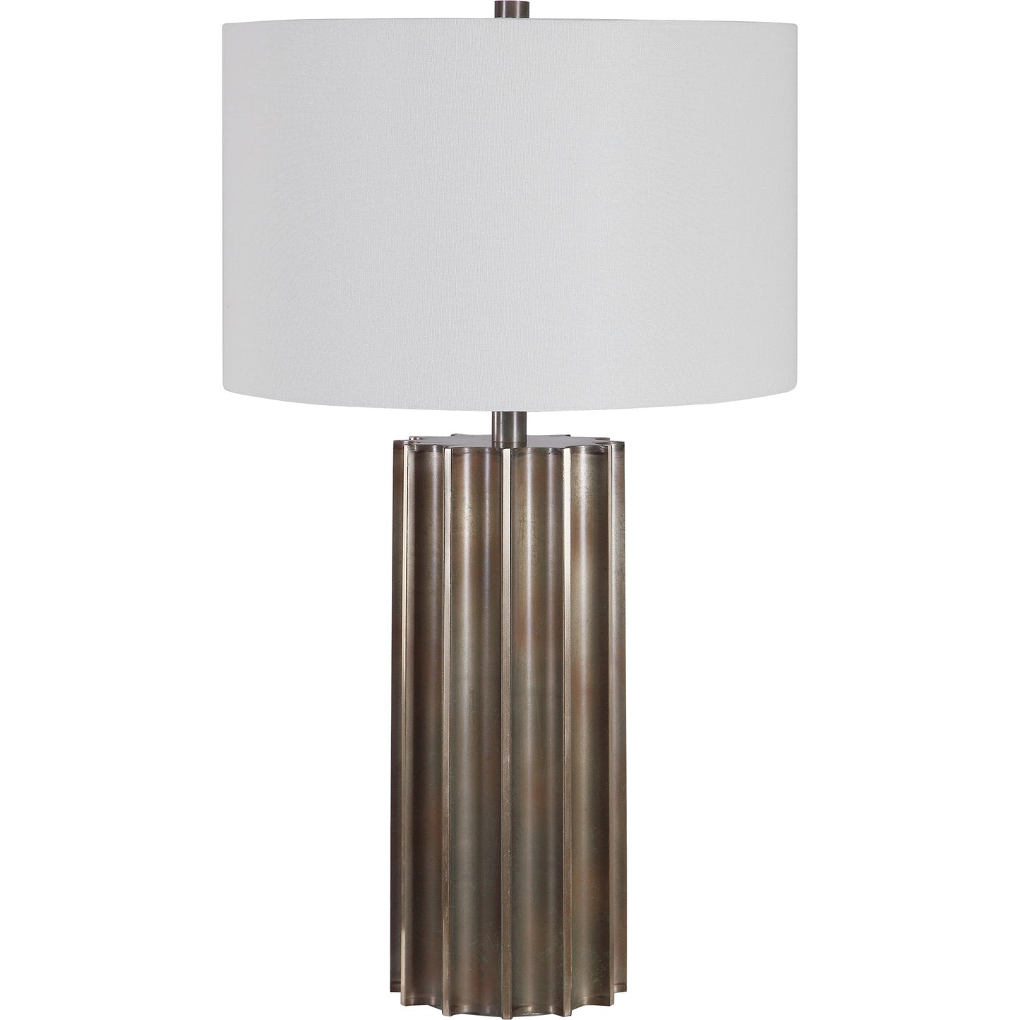 001 SR-389049 | Primary Silo | Khalio Table Lamp by Uttermost in gun metal. Made from steel, fabric in a modern style.