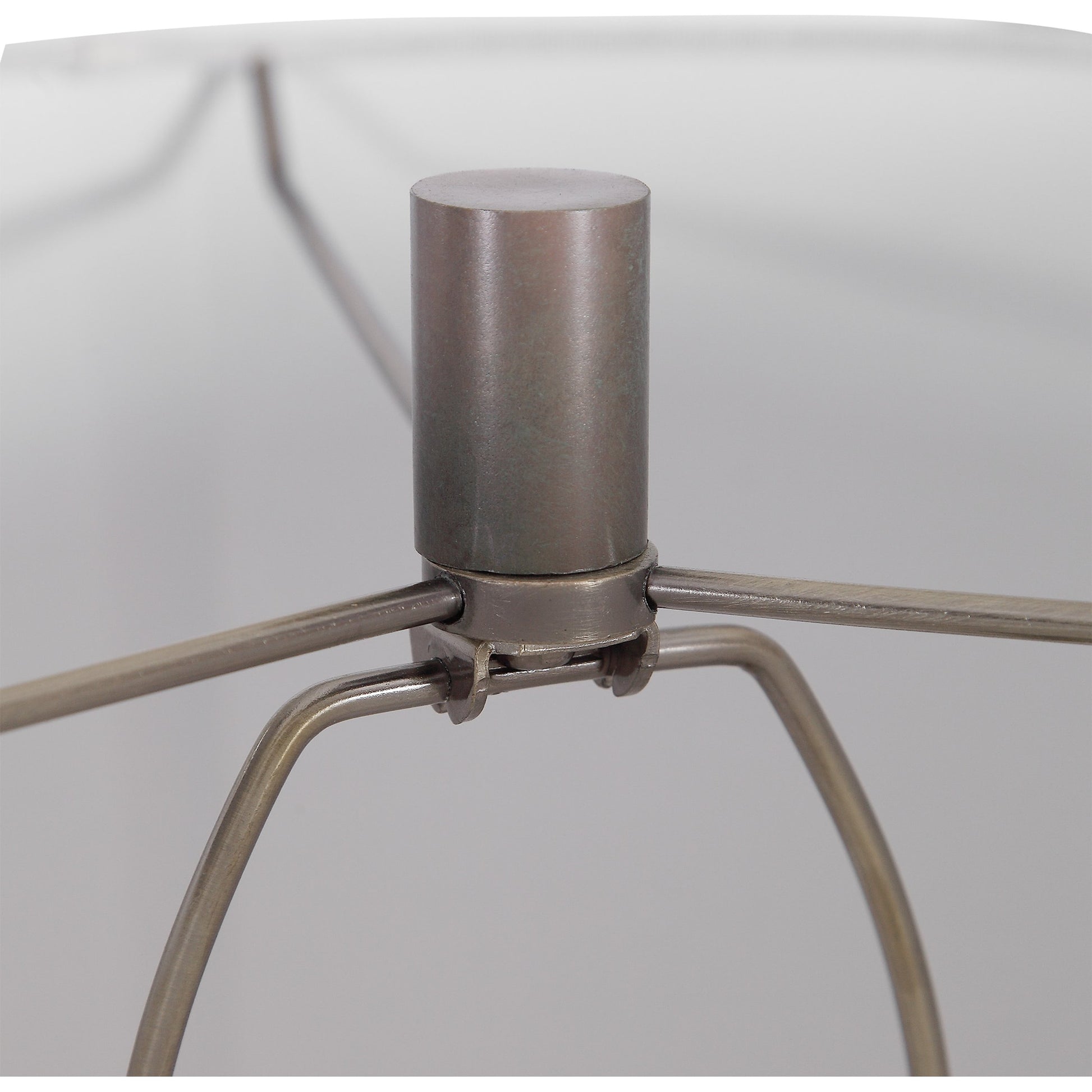 Khalio Table Lamp by Uttermost in gun metal. Made from steel, fabric in a modern style.