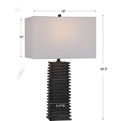 Sanderson Table Lamp by Uttermost in charcoal. Made from ceramic, steel, fabric in a rustic style.