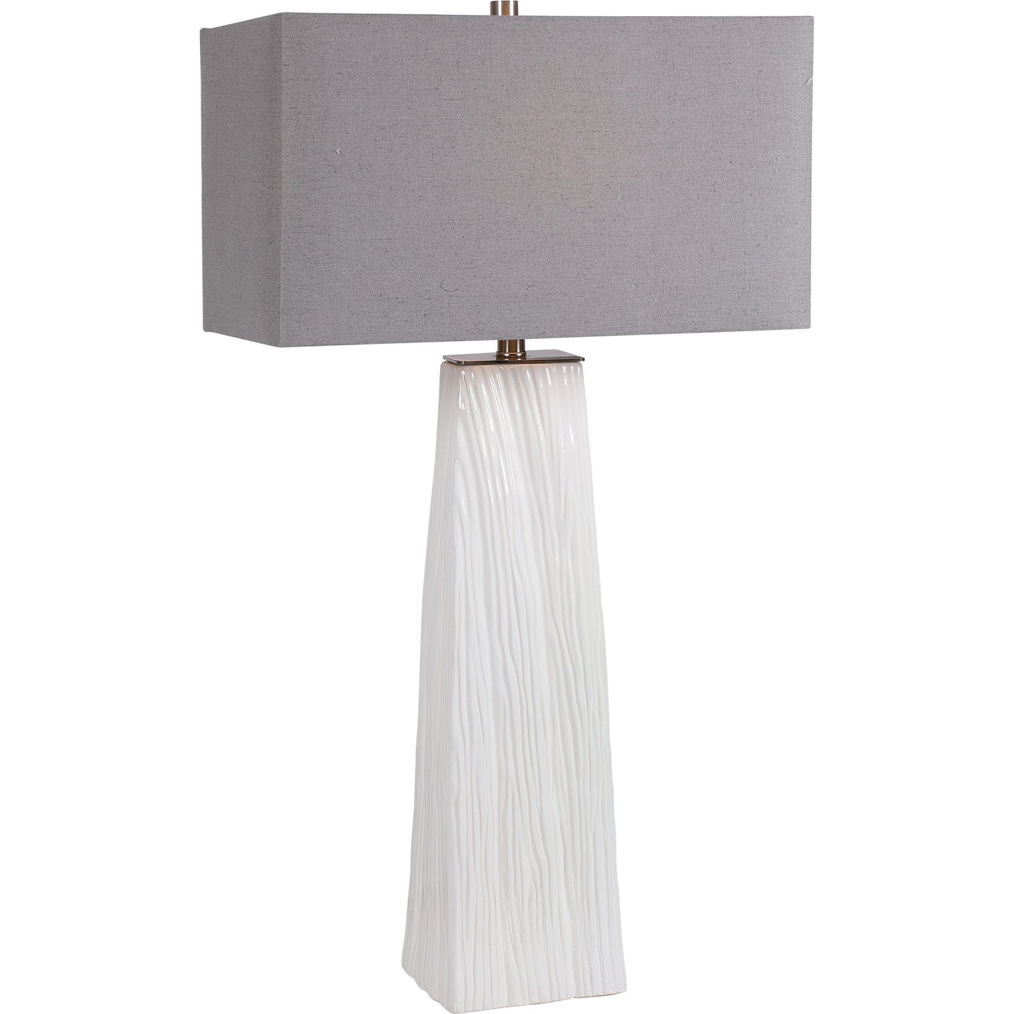 001 SR-861009 | Primary Silo | Sycamore Table Lamp by Uttermost in white. Made from ceramic, iron, fabric in a transitional style.