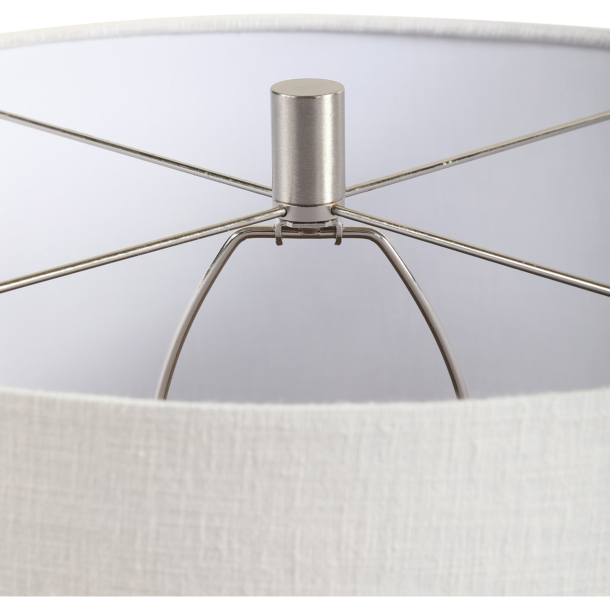 Holloway Table Lamp by Uttermost in blue. Made from ceramic, iron, fabric in a transitional style.