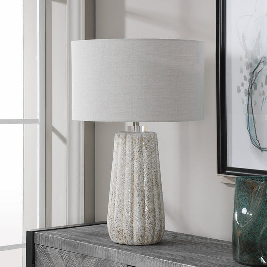 Pikes Table Lamp by Uttermost in ivory. Made from ceramic, steel, crystal in a eclectic & global style.