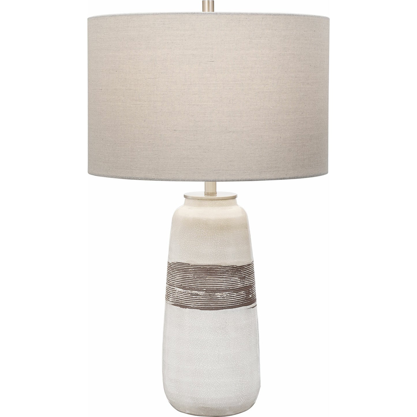 001 SR-824217 | Primary Silo | Comanche Crackle Table Lamp by Uttermost in white. Made from ceramic, steel in a eclectic & global style.
