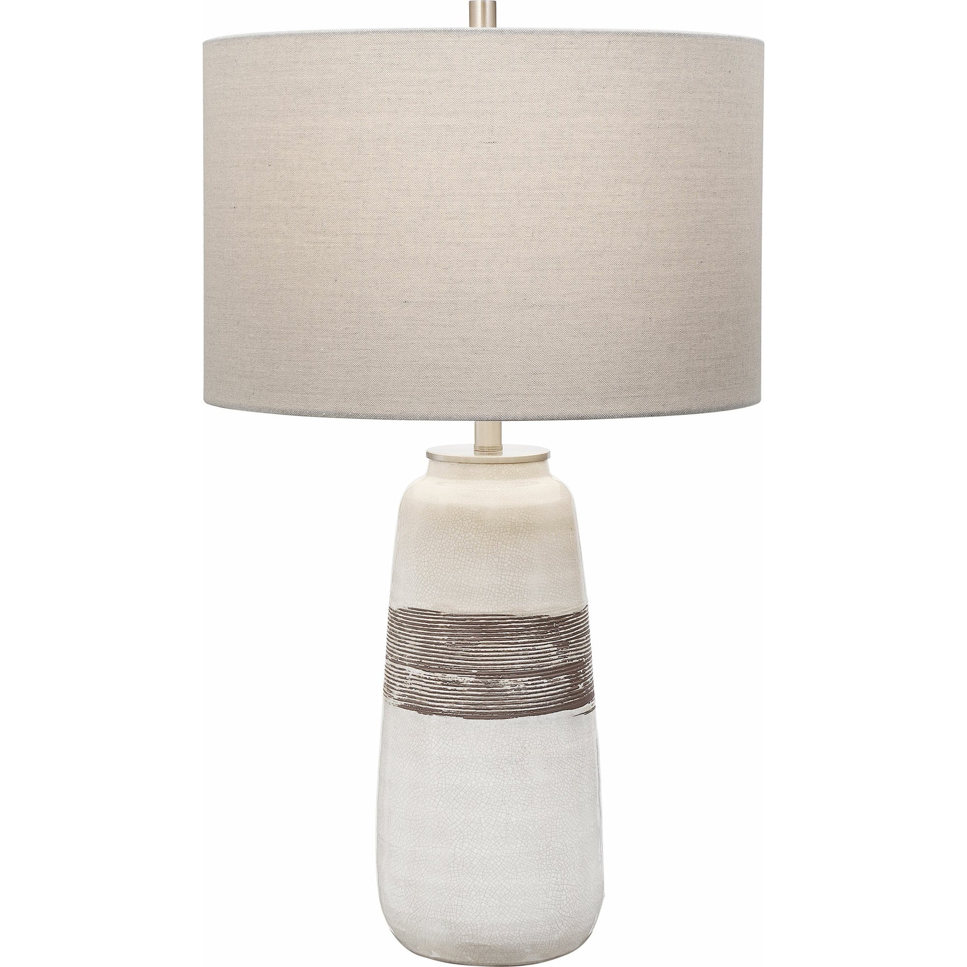 Comanche Crackle Table Lamp by Uttermost in white. Made from ceramic, steel in a eclectic & global style.