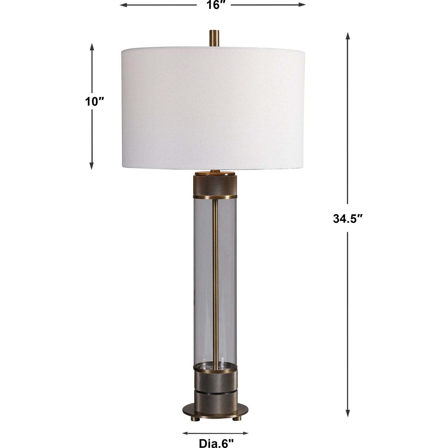 006 SR-861015 | Additional Silo | Anmer Table Lamp by Uttermost. Made from iron, glass, fabric in a modern style.