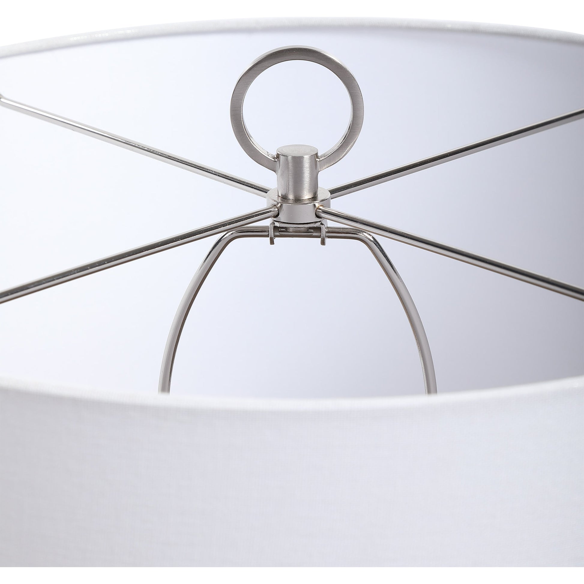 Cyprien Table Lamp by Uttermost in gray. Made from iron, ceramic, fabric in a modern style.