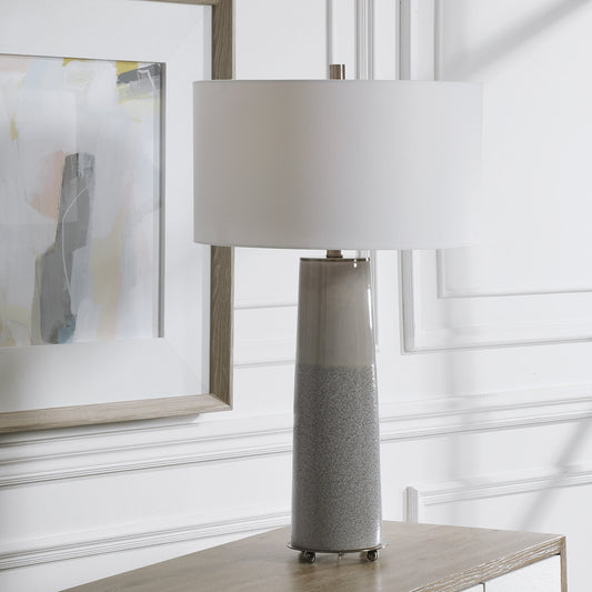 Abdel Table Lamp by Uttermost in gray. Made from ceramic, iron in a modern style.