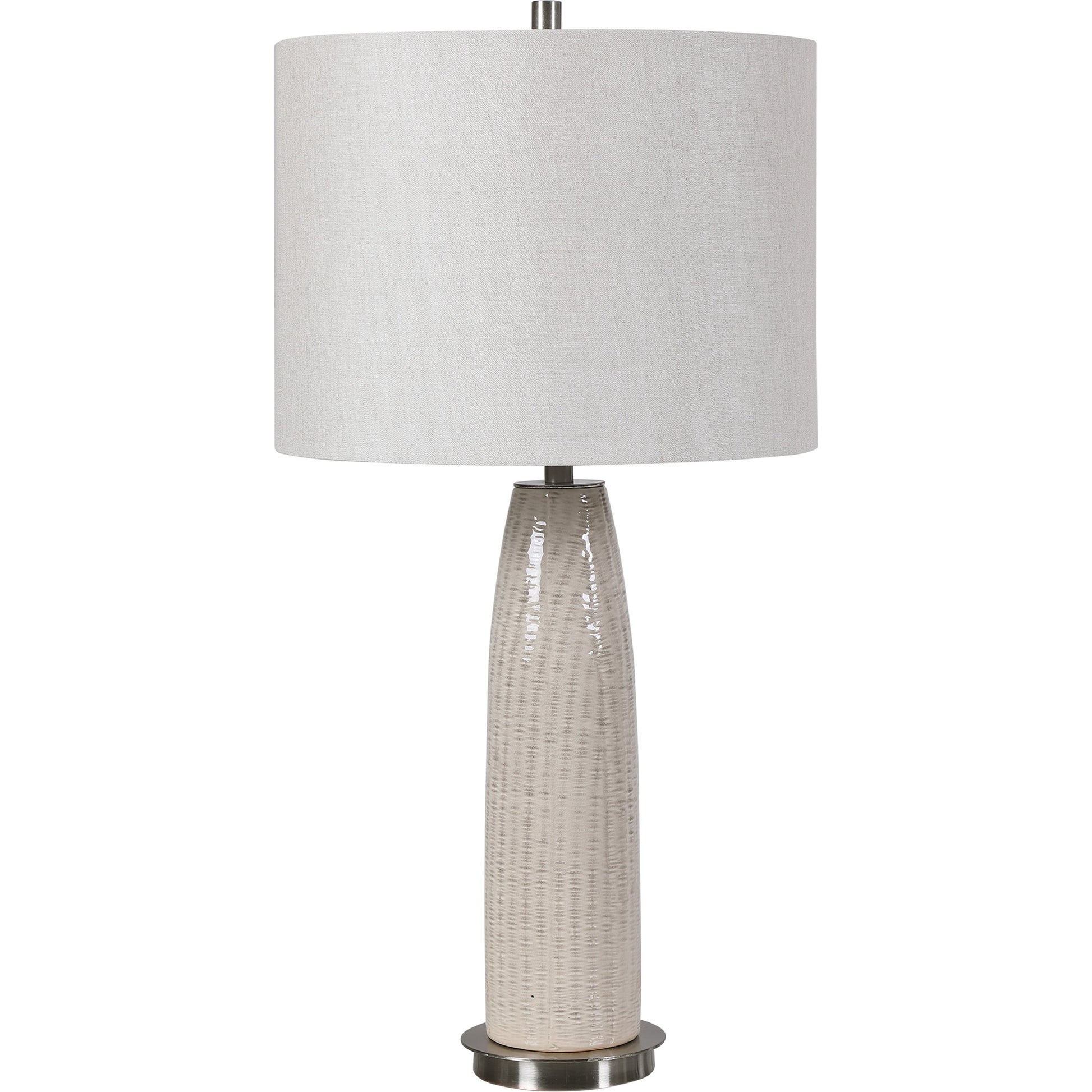 Delgado Table Lamp by Uttermost in gray. Made from ceramic, iron in a modern style.