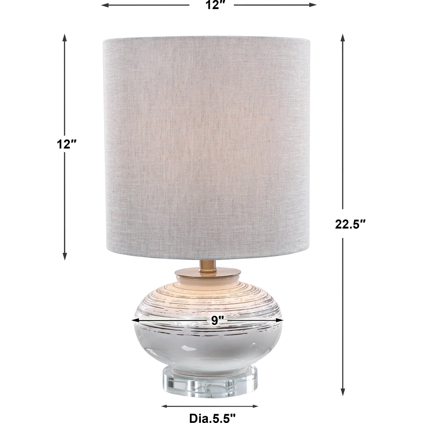 006 SR-861035 | Additional Silo | Lenta Accent Lamp by Uttermost in white. Made from ceramic, crystal, iron in a modern style.