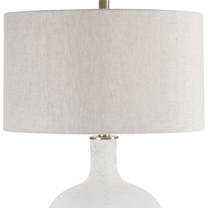 Whiteout Mottled Glass Table Lamp by Uttermost. Made from steel, glass, fabric in a cottage & farmhouse style.