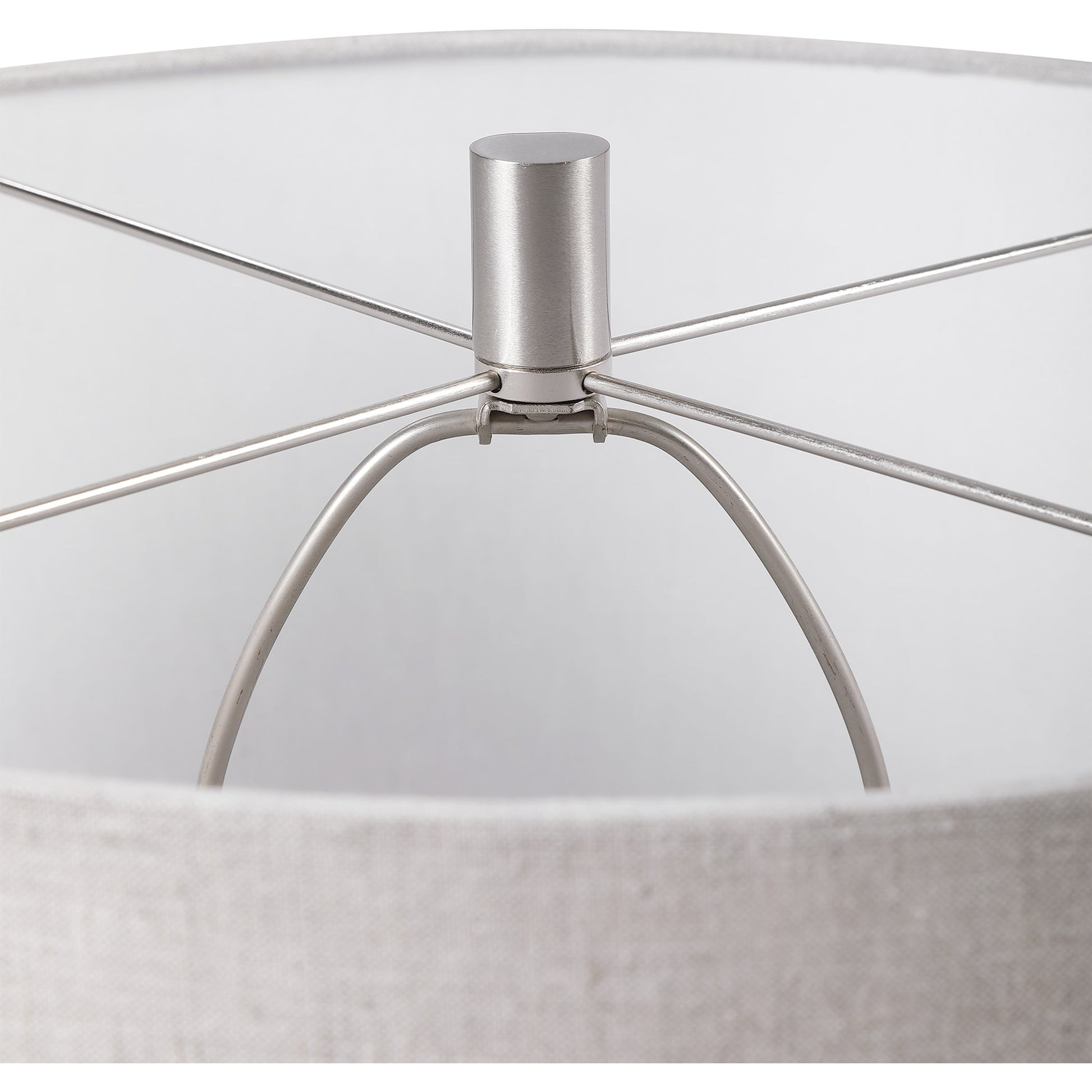 Whiteout Mottled Glass Table Lamp by Uttermost. Made from steel, glass, fabric in a cottage & farmhouse style.