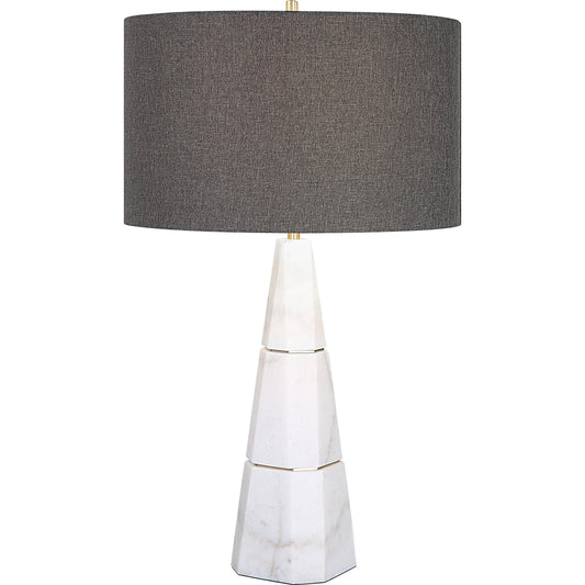 Citadel Table Lamp by Uttermost in brass. Made from marble, iron, fabric in a transitional style.