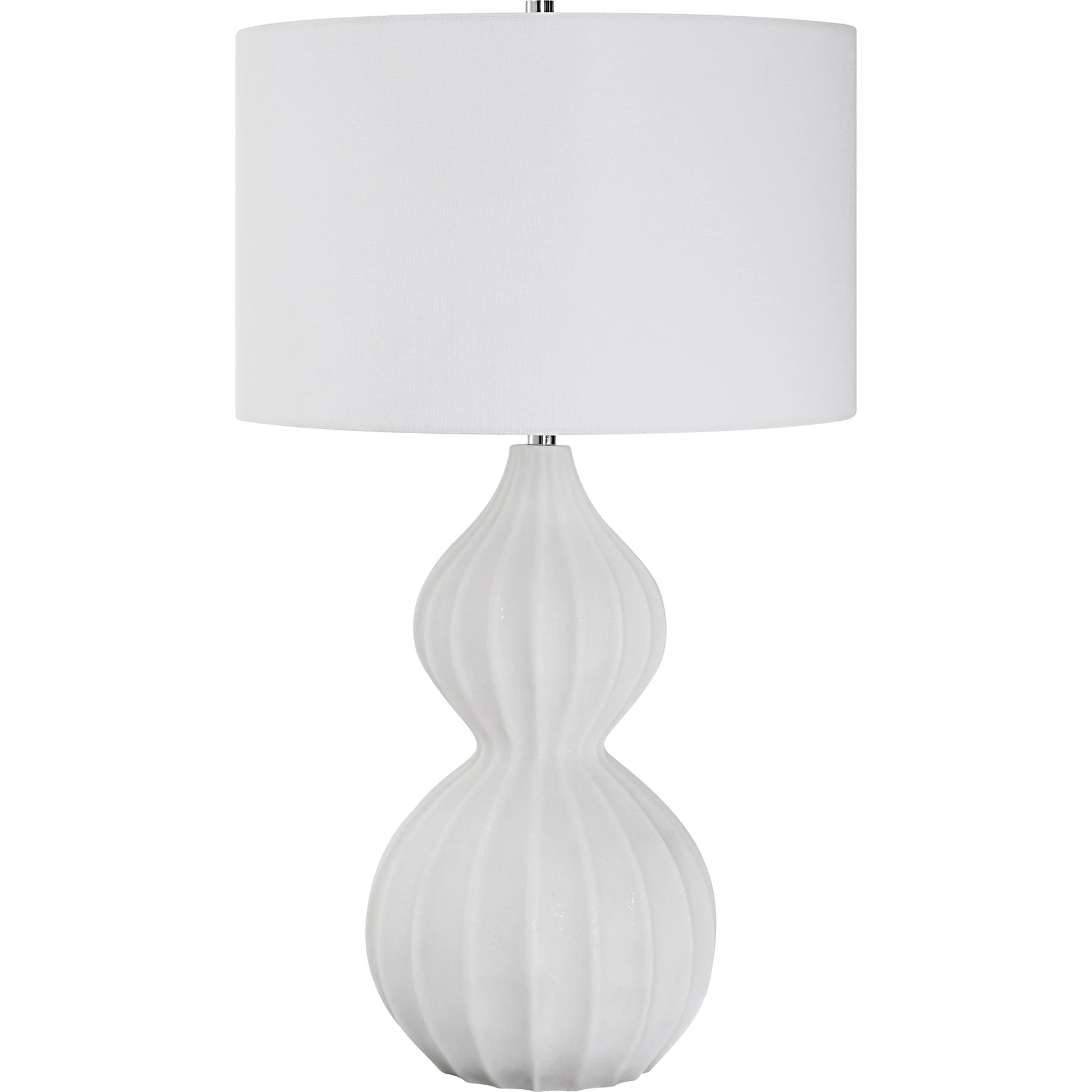 Antoinette Table Lamp by Uttermost in ivory. Made from mad-made stone, iron, fabric in a coastal style.