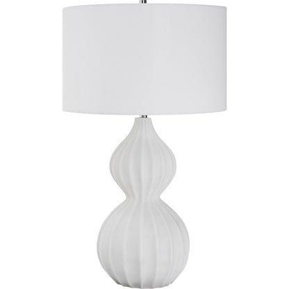 Antoinette Table Lamp by Uttermost in ivory. Made from mad-made stone, iron, fabric in a coastal style.