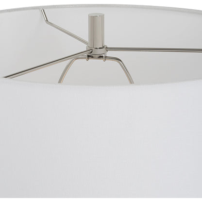 Antoinette Table Lamp by Uttermost in ivory. Made from mad-made stone, iron, fabric in a coastal style.