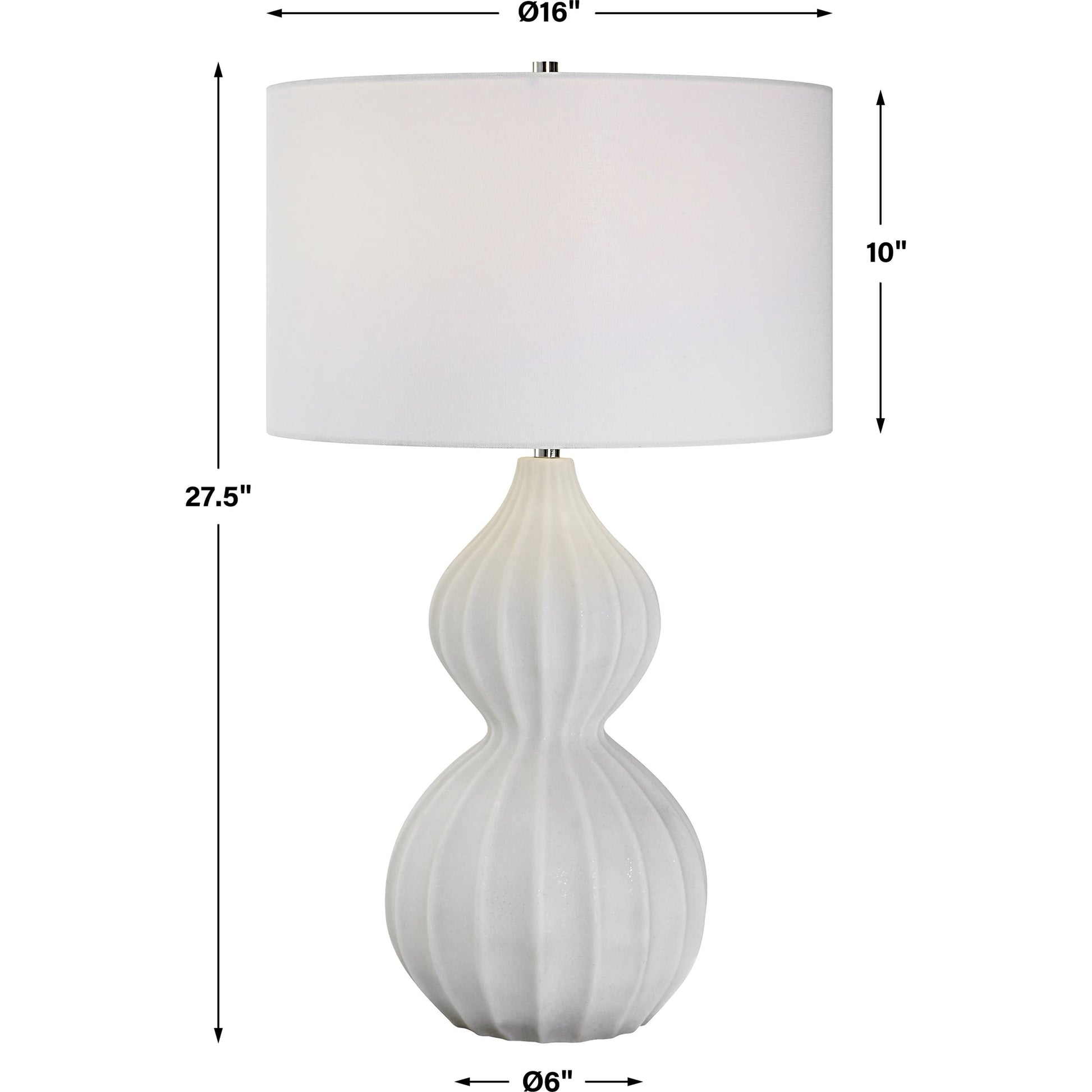 Antoinette Table Lamp by Uttermost in ivory. Made from mad-made stone, iron, fabric in a coastal style.