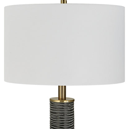 Summit Floor Lamp by Uttermost in brass. Made from resin, iron in a modern style.