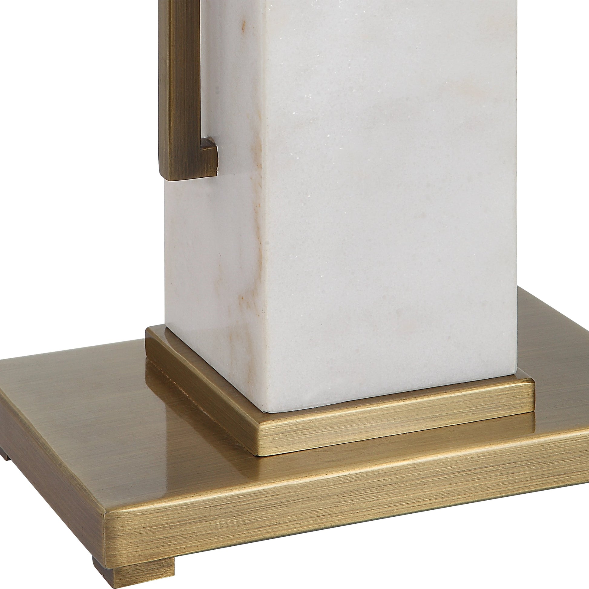 Column Table Lamp by Uttermost in brass. Made from steel, marble in a modern style.