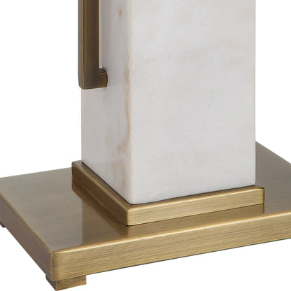 Column Table Lamp by Uttermost in brass. Made from steel, marble in a modern style.