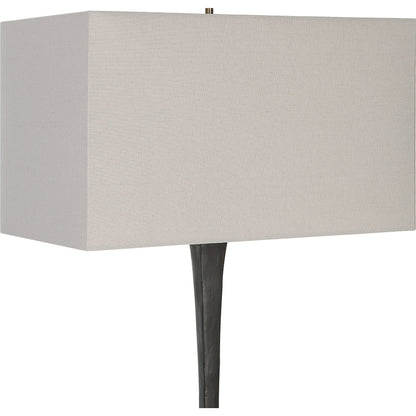 Reydan Table Lamp by Uttermost in black. Made from steel, casting iron, fabric in a modern style.