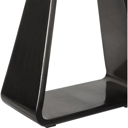 Halo Table Lamp by Uttermost in antique nickel. Made from steel, fabric in a modern style.