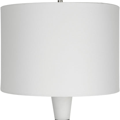 Bandeau Banded Table Lamp by Uttermost in black, white. Made from rice stone, iron, linen, resin in a modern style.