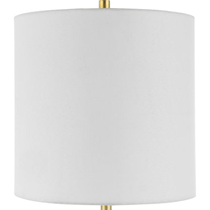 Turret Buffet Lamp by Uttermost in brushed gold. Made from marble, metal, fabric in a modern style.